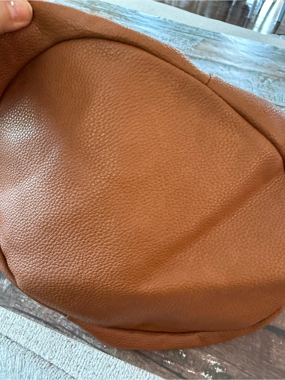 The Drop Stylish Knot-Handle  Viscose Hand Bag - Cognac Brown Perfect for Fall - Picture 6 of 8